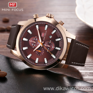 MINI FOCUS Fashion Top Brand Genuine Leather Watch